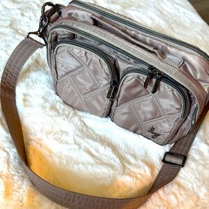 CLEARANCE SALE - Like New! Lug Gray Rider Cross Body Bag with Adjustable Straps
